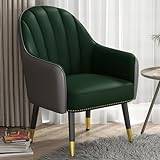 Accent Chair With Armrests,Upholstered Modern Single Sofa Side Chair,Armchair Vanity Chair With Metal Legs, Cozy And Soft Reading Chair For Living Room, Makeup, Office, Bedroom ( Color : /Green )