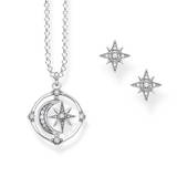 Silver Moon & Star Jewellery Set