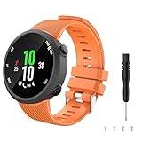TiMOVO Band Compatible with Garmin Forerunner 45, Soft Silicone Band Adjustable Replacement Watch Strap Fit Garmin Forerunner 45, Orange