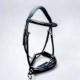 Softly Padded Leather Bitless Bridle with Anti-Slip Reins for Well Trained Horses (Black, Cob)