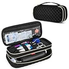 Damero Double Layer Stethoscope Case Compatible with 3M Littmann/ADC/Omron Stethoscope, Stethoscope Carrying Case Travel Bag for Nurse Accessories, Black