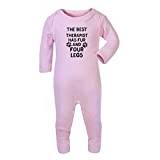 The Best Therapist Has Fur and Four Legs Baby Romper Jumpsuit with feet, 3-6 Months, Pastel Pink