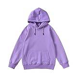 Kids Child Toddler Boys Girls Solid Long Sleeve Patchwork Hooded Thickened Warm Sweatshirt Pullover Blouse Tops Outfits Clothes Toddler Hoodie Zip up (Purple, 11-12 Years)