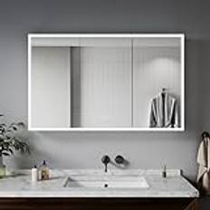 ELEGANT Bathroom Wall Cabinet with Mirror Illuminated Bathroom Cabinet with Bluetooth Speaker and Shaver Socket Triple Door 1050 x 650mm Mirror Cabinet