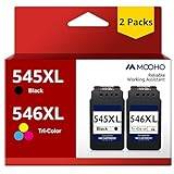 Denvoer PG-545 XL CL-546 XL Replacement for Canon 545 546 Ink Cartridges for Canon TS3451 Ink Cartridges for Canon Pixma TS3350 TS3150 MG2550S MG3050 TR4550 TS3450 TR4551 MG2950 (1 Black, 1 Colour)