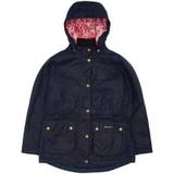 Girl's Barbour Cassley Waxed Jacket - 10-15yrs - Royal Navy / Pink Dhalia