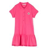 Moncler Enfant - Pink Logo Cotton Polo Shirt Dress - Kids - Cotton/Spandex/Elastane
