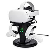 alcopanda VR Stand, Headset Charging Dock, VR Display Stand Accessories for Oculus Quest, Quest 2,Rift, Rift S, Valve Index Headset and Touch Controllers