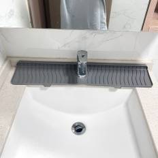Silicone Faucet Splash Guard Mat, Dish Drying Mat For Kitchen And Bathroom Sink, Anti-splash Water Draining Pad - Grey - Medium