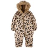 Carter's Baby Girls Quilted Leopard Print Snowsuit 6-9 Tan