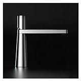 Tuqiu Basin Faucet Brass Bathroom Faucet Mixer Tap Black Wash Basin Faucet Single Handle Hot and Cold Chrome Lavotory Faucet (Color : Chrome Short)