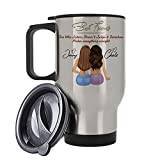 Personalised Best Friends Inspired One who Listen - Don't Judge Themed Birthday/Christmas Present 14 oz Travel Mug. (Silver)