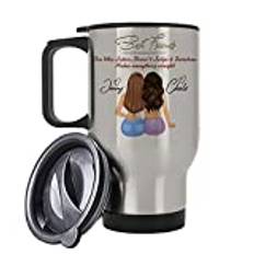 Personalised Best Friends Inspired One who Listen - Don't Judge Themed Birthday/Christmas Present 14 oz Travel Mug. (Silver)