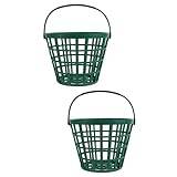 Sosoport 2pcs Range Buckets Storage Holder Golf Storage Golf Ball Carrying Buckets Golf Ball Basket with Handle Practice Basket Wire Golf Ball Basket Holder Sports Golf Cart Man