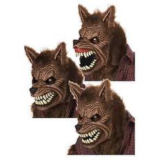 Werewolf brown wolf man deluxe horror halloween men costume ani-motion mask