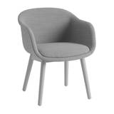 Muuto Fiber Conference Armchair with wooden legs Remix 133-grey