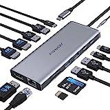 USB C Laptop Docking Station Dual HDMI, 14 in 1 USB C Dock Hub Multiport Adapter Triple Monitor Dock with 2 HDMI,DisplayPort,Ethernet,100W PD,USB 3.0/2.0 for Dell/HP/Lenovo/Surface/ASUS