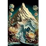 Ernst Haeckel Inspired - Mount Everest - Art Print, Poster, Painting, Photo, Wall Decor - mountain, Himalayas, nature, landscape, adventure - V4 - Size: A2 (42 x 59.4 cm)