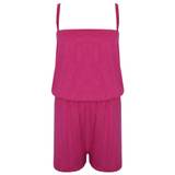 (13 Years, Pink) Girls Plain Color Playsuit All In One Jumpsuits - 13-14yrs