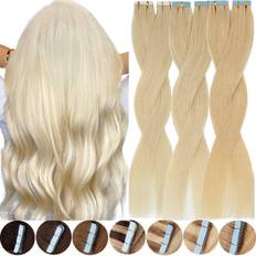 Invisible tape in hair extensions remy skin wefts european human hair full head