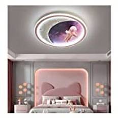 KSTORE LED Ceiling Light Cartoon Astronaut Dimmable Ceiling Lamp Children's Room Bedroom Study Room Illuminate,Pink White Light,50CM