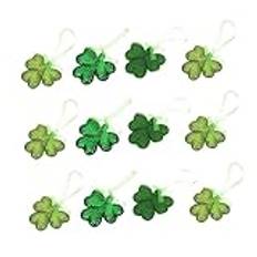 Alipis 24pcs Pendant Buddha Rear View Mirror Charm Lucky Hanging Baubles Irish Gifts Green Garland Home Decor St. Patrick's Party Pendant Four Leaf Foam Ornament