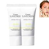 Facial Sunscreen,Sunscreen SPF 50,Water Proof Sweatproof Full Face Sunscreen U V Protection Refreshing SPF50+,Hydrating Sun Essence Moisturizing Sun Cream,Non Greasy and Unseen (60g 2PC)