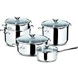 Lagostina Smart Set of Saucepans in Stainless Steel, 9 Pieces