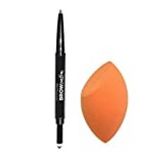 Maybelline Brow Satin Eyebrow Pencil 1 Dark Blond and Real Techniques Miracle Complexion Sponge Bundle