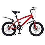 Kaichenyt 18 Inch Bicycle, Children's Bicycle, Youth Bicycle, Single Speed Mountain Bike with Mudguards, City Bike for Boys/Girls Bicycle (Red)