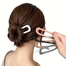 3/5pcs Solid Color U Shaped Hairpins All Match Hair Fork Headwear Hair Bun Accessories For Women Girls - 5 Pieces Of 5-color U-shaped Hairpins