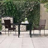 Furniture Home Tools 3 Piece Outdoor Dining Set Brown and Black
