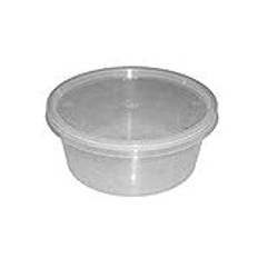 We Can Source It Ltd - Round Microwave, Clear Plastic Food Containers with Lids - Perfect for Freezing, Storage and Takeaway Hot and Cold Food - 12oz Microwave Safe Plastic Container - Pack of 50