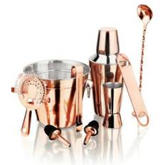 9Pc Copper Plated Stainless Steel Cocktail Set Shaker Barware - gray (26.0 H x 15.0 W x 15.0 D cm)