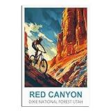 iPuzou Red Canyon Dixie National Forest Utah Vintage Travel Posters 24x36inch(60x90cm) Canvas Painting Poster And Print Wall Art Picture for Living Room