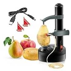 ARSUK Electric Potato Peeler - Automatic Apple Corer Cutter & Peeling Machine - Rotato Express Peelers with 3 Blades and Power Cord - Electric Apple Peeler
