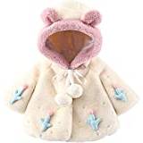 Kids Coat Parka Outerwear Baby Boy'S Girl'S Hooded Jacket Cape Cloak Poncho Winter Coat Thick Coat Warm Outerwears (Color : White, One Size : 9-12 MONTHS)