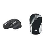 Logitech MX Master 3S - Wireless Performance Mouse with Ultra-Fast Scrolling - Dark Gray & M187 Ultra Portable Wireless Mouse, 2.4 GHz with USB Receiver, 1000 DPI Optical Tracking, 3-Buttons