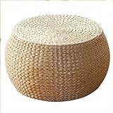 Miuxe Rattan Pouf Handmade Braided Ottoman, Footstool Round Pouffes Farmhouse Rustic Accent Furniture - Footrest Round Bean Bag for Living Room Bedroom Home Décor