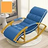 YXCUIDP Living Room Outdoor Rocking Chair,Oversized Patio Recliner Chair,Height-Adjustable Backrest with Footrest for Living Room Bedroom Balcony (Color : Blue, Size : Golden legs)
