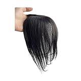 Hair Bangs Natural Human Hair Bangs Side Fringe for Women 3D Middle Part False Bangs Clip-in Extensions Invisible Hairpieces Clip in Bangs(Color:Natural Black)