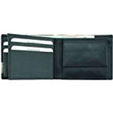 Wallet in Landscape Format Made from The Finest Nappa Leather, with Metal Emblem, Black, Approx. 10 x 8 cm, Black, 10 cm, Coin Purse