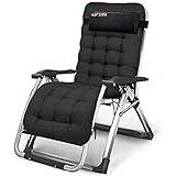 WEBOL Classic Lounge Chairs Sun Lounger/Zero Gravity Patio Chairs Recliner Folding Sun Lounger with Pillow and Cup Holder for Lawn Deck Home Lounge Chair,Sunlounger The New Warm life