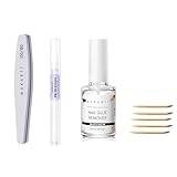 Makartt Cuticle Oil with Nail Glue Remover Kit Nail Oil Pen Nourishing Moisturizing Nail Glue Remover for Press on Nails False Nail Remover without Acetone