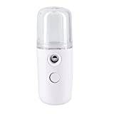 Nano Facial Mister, Nano Mist Sprayer, Portable Facial Mist Sprayer Facial Steamer Mini USB Rechargeable for Hydrating Facial Skin Care White
