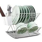 ESRADA Dish Rack Dish Drainer Dish Rack for Kitchen Sink 304 Stainless Steel Dish Drainer zhuang94