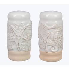 Young's Inc. Set of 2 Coastal Ceramic Salt & Pe pper Shakers
