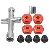 Odorkle 12mm RC Car Hex Adapter, Non‑Slip Nut Set 12mm Wheel Wheel Hex Adapter for Car for RC Car for RC Accessory for Hex Adapter Wrench Set (Red)