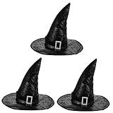 Alipis 3 Pcs Witch Hat Headdress Witch Accessories Witch Cosplay Hat Masquerade Wizard Hat Witch Costume Accessories Witches Hat Caps Cosplay Accessories Apparel Vintage Imitation Leather