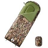 vidaXL Adult Sleeping Bag - Camouflage, Water-Resistant, Polyester, PP Filled, for Camping/Hiking, Comfort 0℃-10℃, 220x83cm
